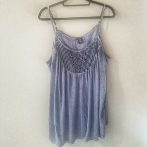 Torrid Distressed Embroidered Tank Top